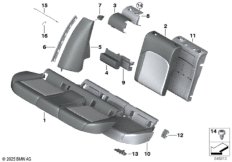 Набивка и обивка задн.сид.,люк в спинке