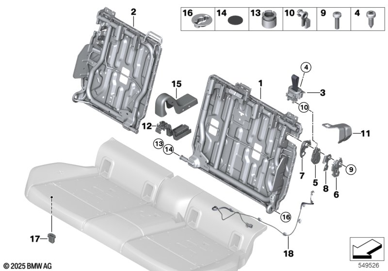 Рама спинки заднего сиденья