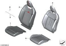 Переднее сиденье, набивка и обивка JCW