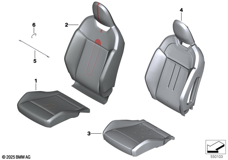 Переднее сиденье, набивка и обивка JCW
