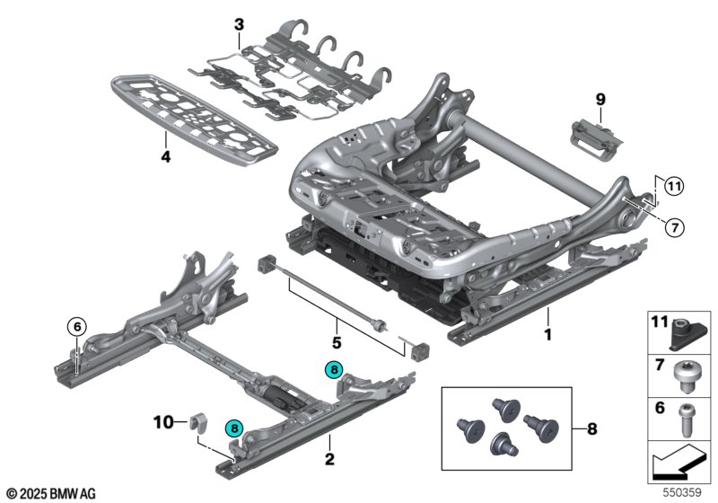 Каркас подушки переднего сиденья