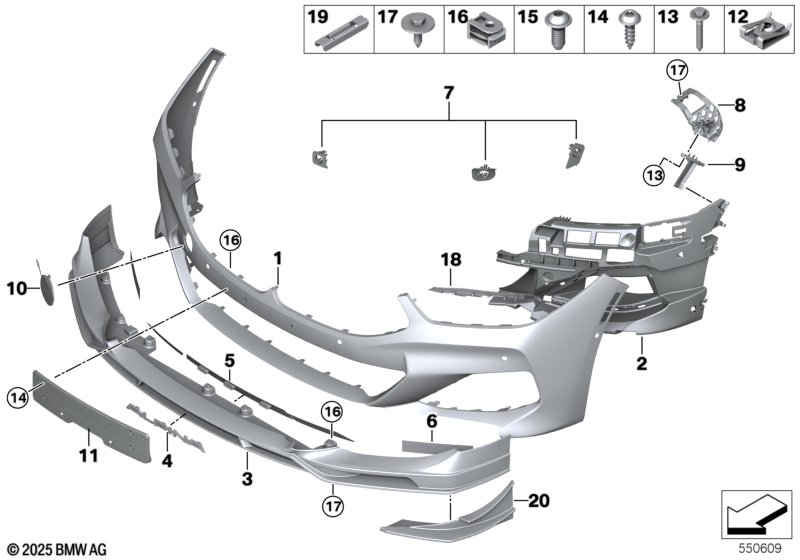 G15/G14 M550 передний бампер