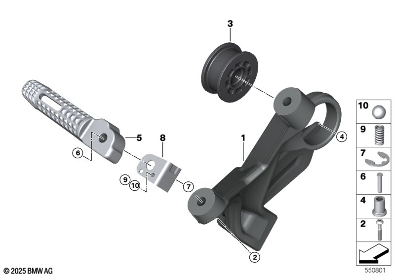 Упоры для ног пассажира