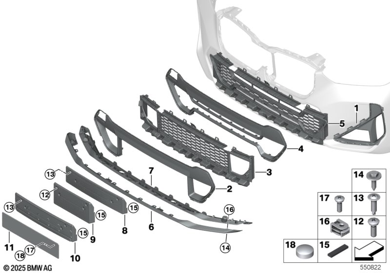 U12 левая решетка переднего бампера M-tech