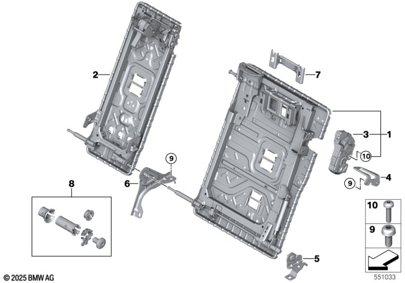 Каркас подушки заднего сиденья