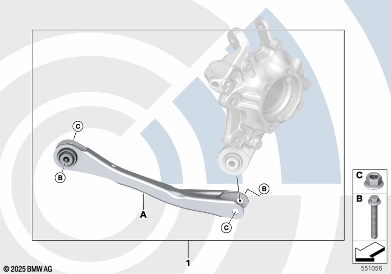 Ремкомплект продольного рычага подвески