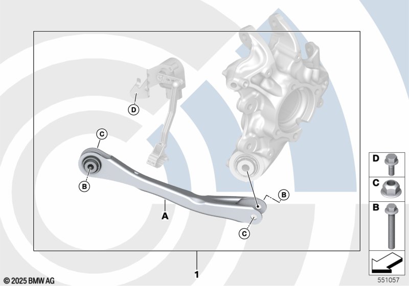Ремкомплект продольного рычага подвески