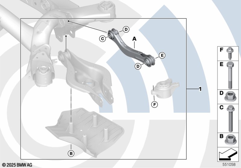 Ремкомплект поперечного рычага подвески