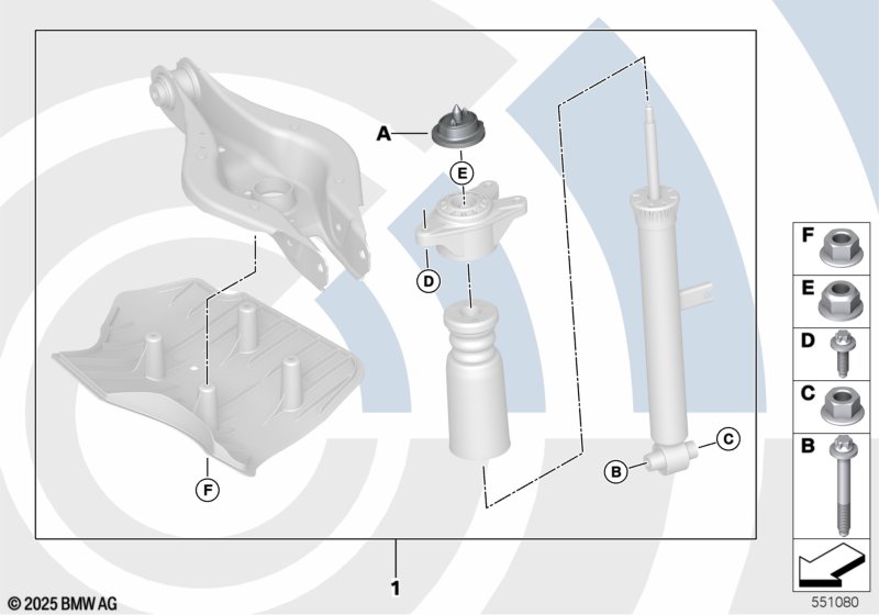 Монтаж. к-т верх. опоры аморт. стойки Зд
