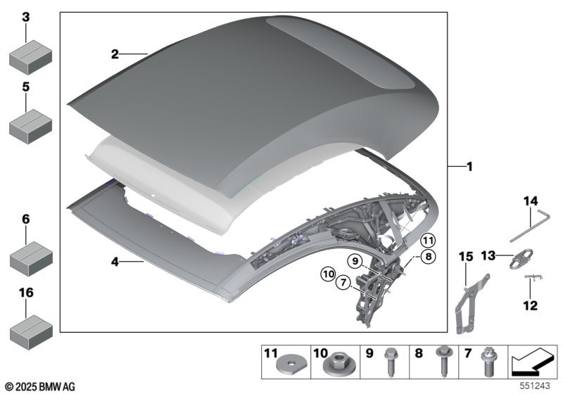 Складной верх в сборе