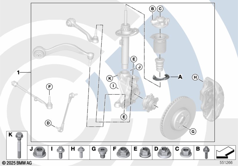 Монтаж. к-т верх. опоры аморт. стойки Пд
