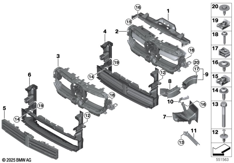 U12 верхняя накладка передней панели воздуховода M-tech