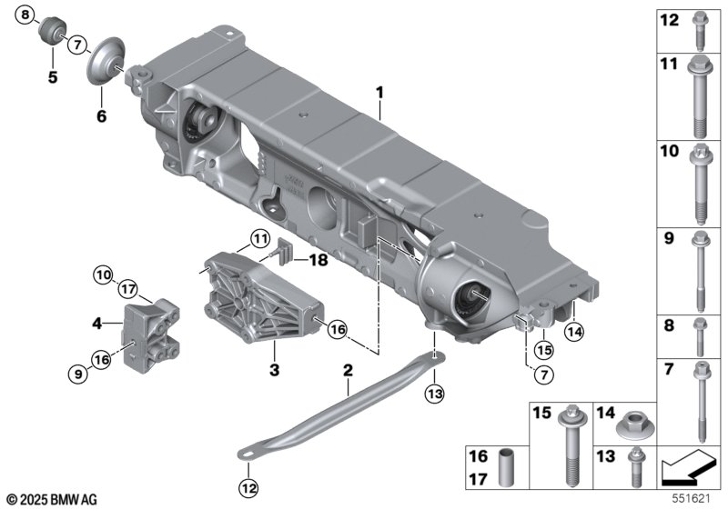 Подвеска двигателя, задний мост