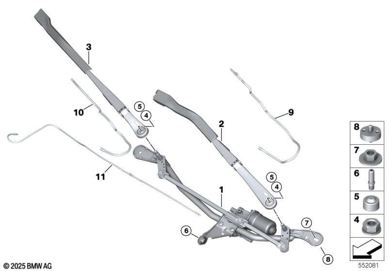 G20/G22 рычаг стеклоочистителя левый