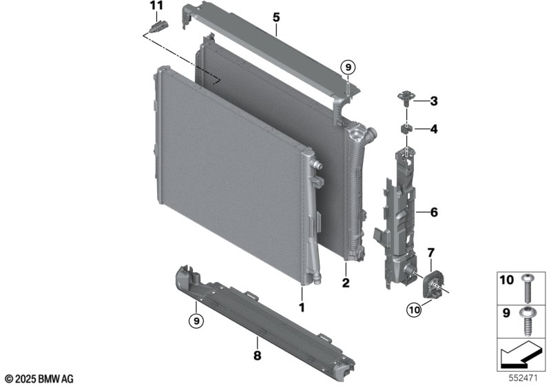 Крепеж радиатора охлаждающей жидкости
