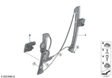 Механизм перемещения стекла двери Пд