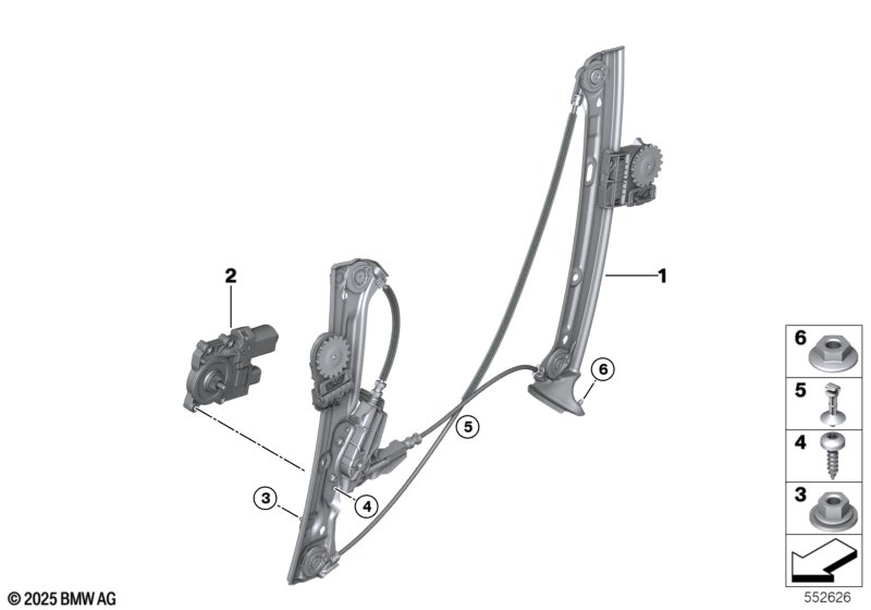 Механизм перемещения стекла двери Пд