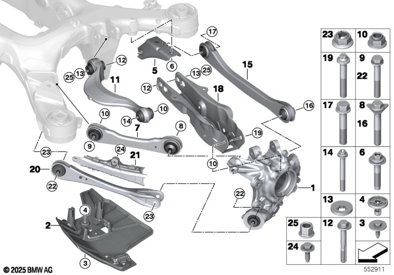 Wheel carrier, rear left