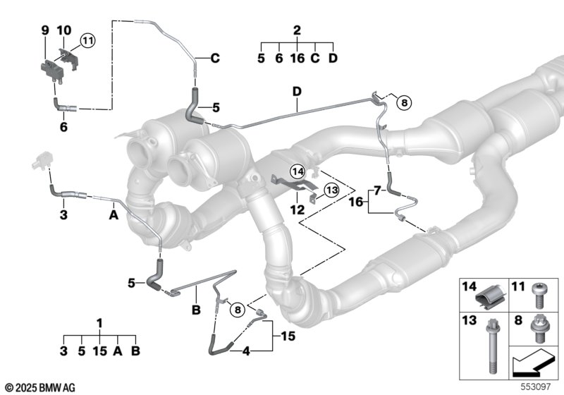 Pressure line petrol particulate filter