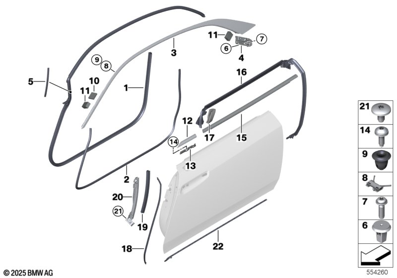 Накладки и уплотнения двери Пд