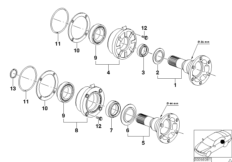 Подшипники выход.фланца дифф./уплот.кол.