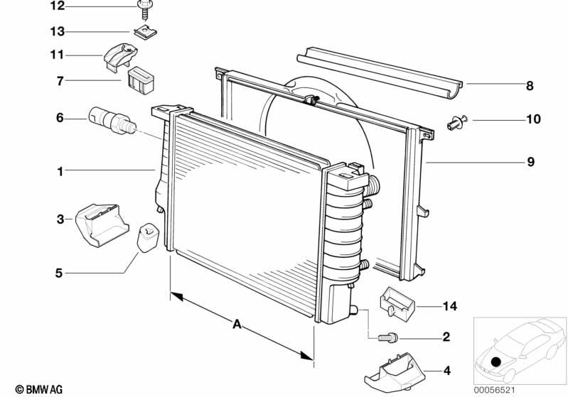 Радиатор водян.охлажд./кожух вентилятора