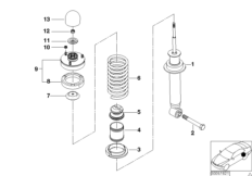 Аморт.стойка Зд, витая пружина/доп.элем.