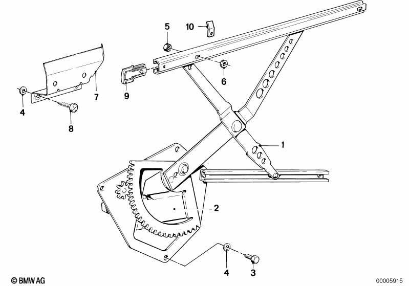 Механизм перемещения стекла двери Пд