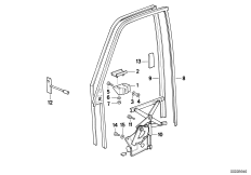 Механизм перемещения стекла двери Пд