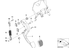 Опорный кронштейн педали/педаль сцепл.