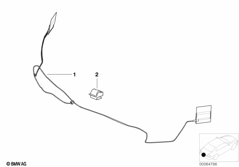 Детали антенны на бампере BMW