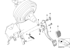 Опорный кронштейн педали/педаль тормоза