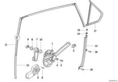 Механизм перемещения стекла двери Зд