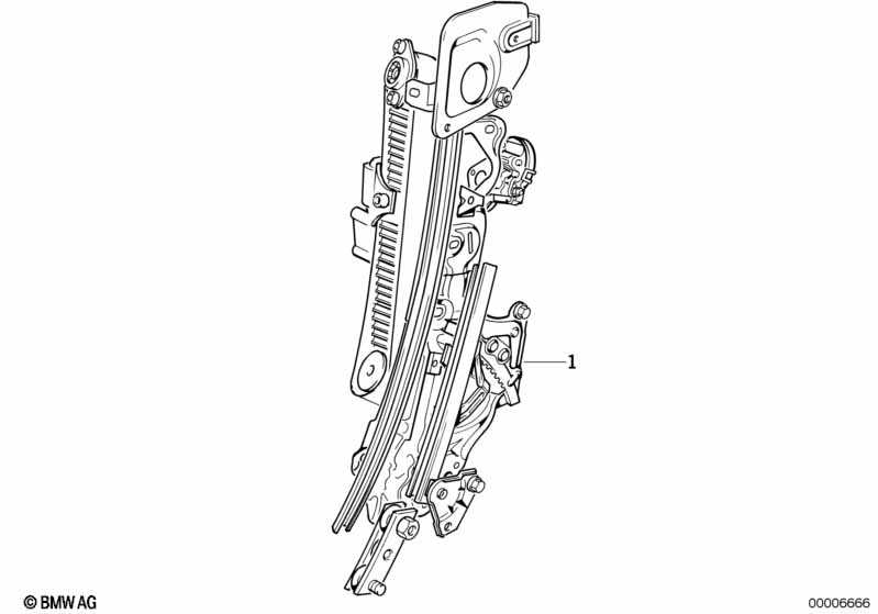 Механизм перемещения стекла двери Пд