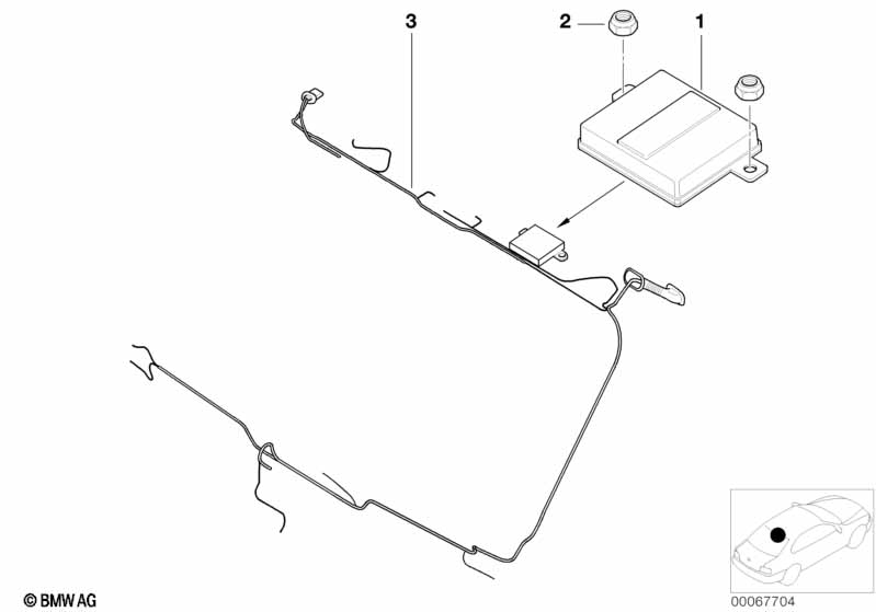 Детали антенны на спойлере BMW