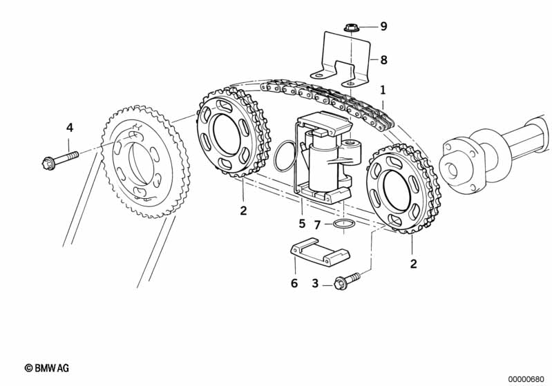 Приводная цепь механ.газораспред. Вх