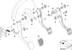 Опорный кронштейн педали/педаль тормоза