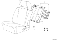 Зад.пан.сид.с сеткой отдел.для мелк.вещ.