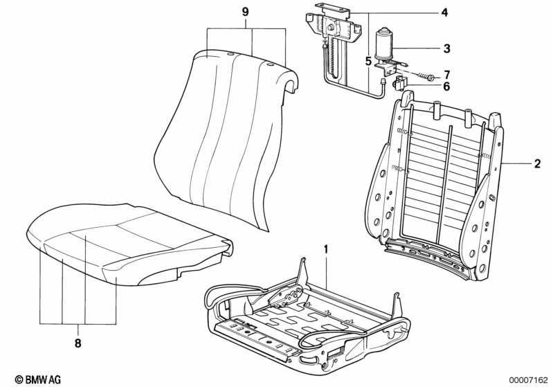 Каркас спорт.сиденья BMW с э/приводом