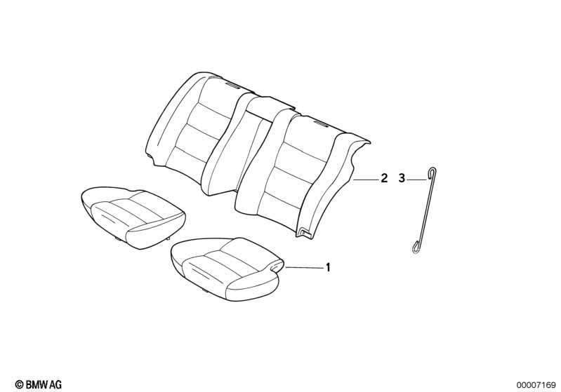 Обивка двухместного заднего сиденья