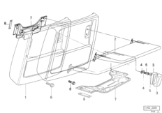 задняя панель сиденья/откидного столика