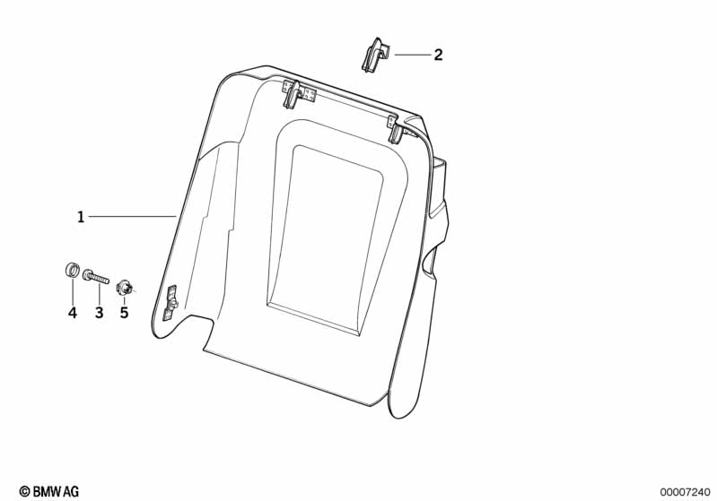 Задняя панель спортивного сиденья BMW