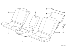 Неоткидывающаяся спинка сиденья Зд