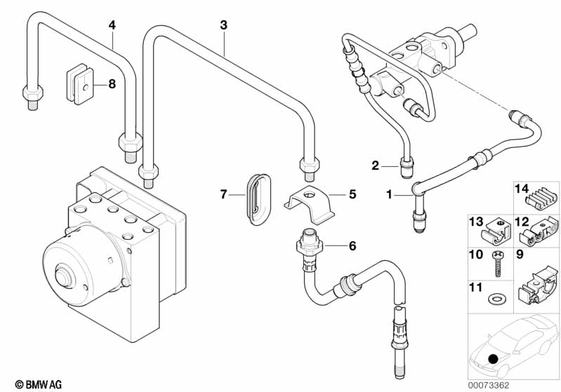 Трубопровод тормозного привода Пд с DSC
