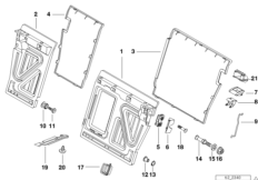 Набивка и обивка задн.сид.,люк в спинке