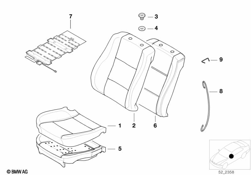 Набивка и обивка передн.сиденья