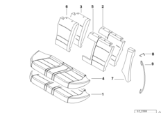 Набивка и обивка задн.сид.,люк в спинке