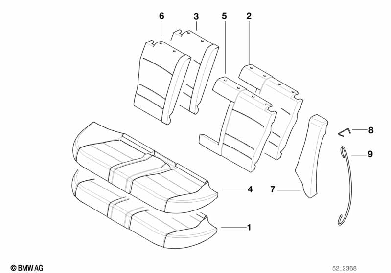 Набивка и обивка задн.сид.,люк в спинке