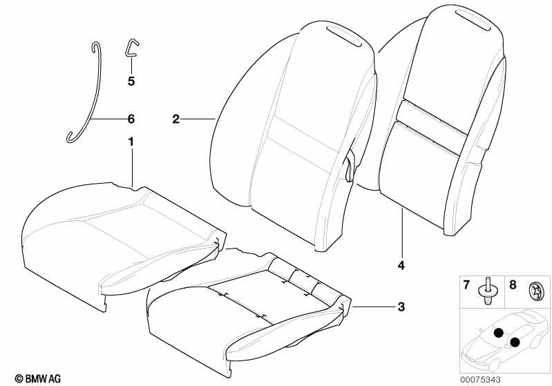 Обивка спортивного сиденья/основание