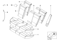 Набивка и обивка задн.сид.,люк в спинке